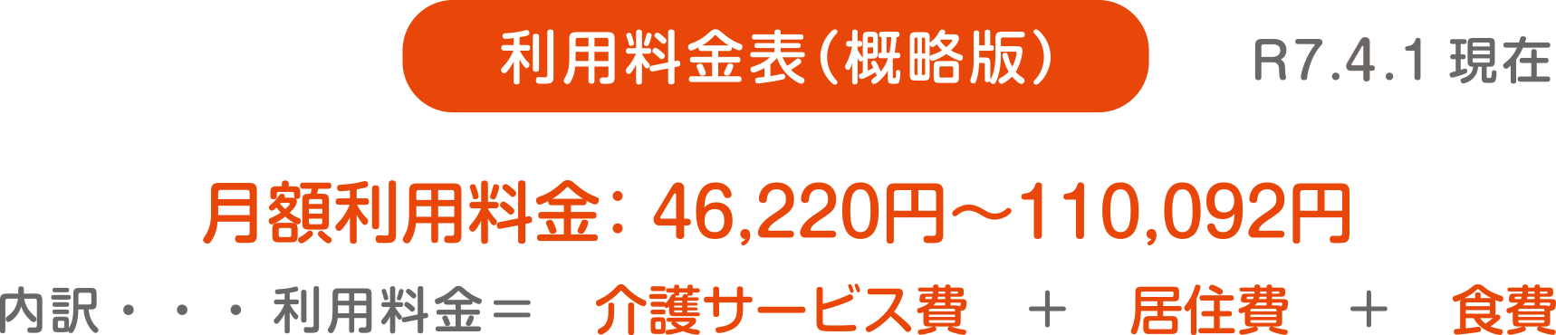 利用料金表（概略版）